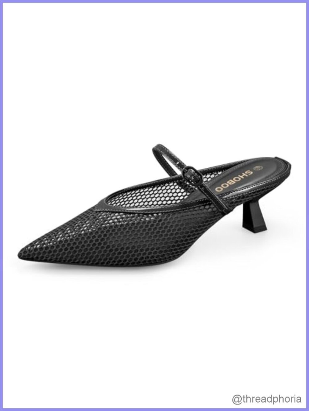 Women's Mesh Kitten Heel Dress Sandals Pointed Toe Slip On PU